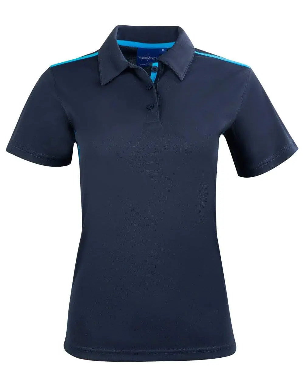 Winning Spirit PS84 STATEN POLO SHIRT Ladies Casual Wear Winning Spirit Navy/Cyan 6